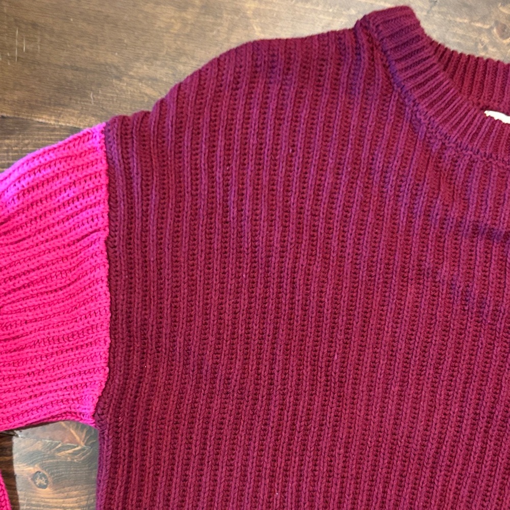 a new day Women's Maroon and Fuchsia Sweater - Picture 3 of 3
